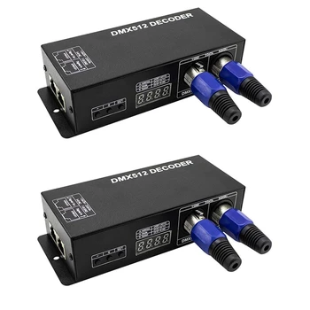 2X מתח גבוה Dmx בקר LED LED DMX 512 מפענח דימר נהג DC12V-24V LED Rgb הרצועה או אורות (3 ערוצים)