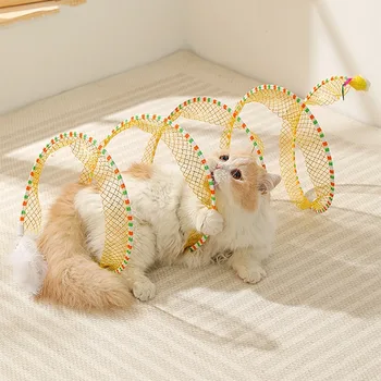 מתקפל המנהרה צעצועים לחתולים וכלבים מחמד הדרכה אינטראקטיבית מהנה צעצוע המנהרה משועמם בשביל גור, חתלתול ארנב לשחק דרופ-שיפ