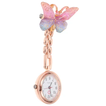 1Pc פרפרים שעוני כיס, עבור אחיות שעון הכיס יפה תג לצפות לנשים